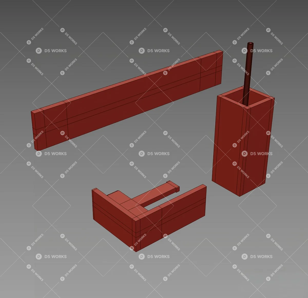 Toilet Brush 3d model thumbnail 3