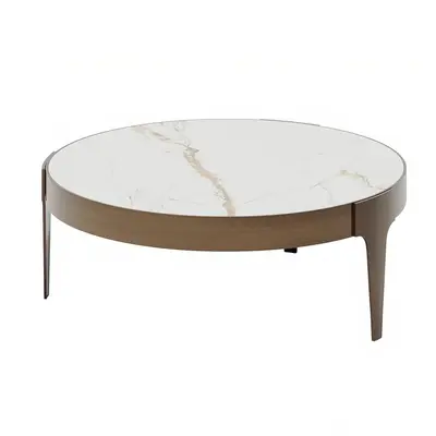 Marble Top Round Coffee Table With Sculptural Legs 3d model