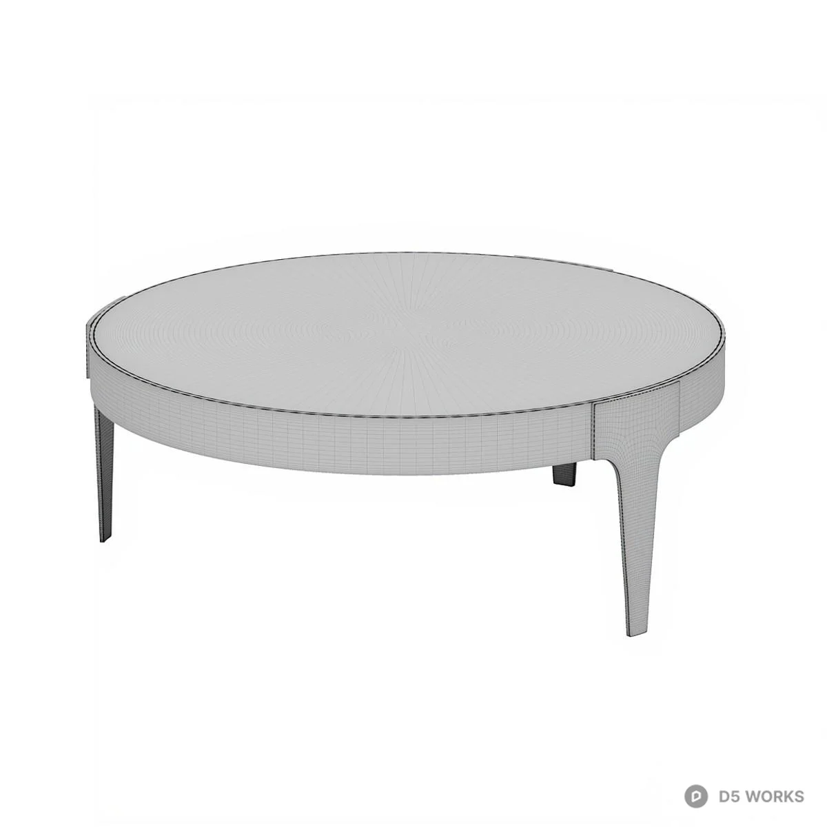 Marble Top Round Coffee Table With Sculptural Legs 3d model thumbnail 2