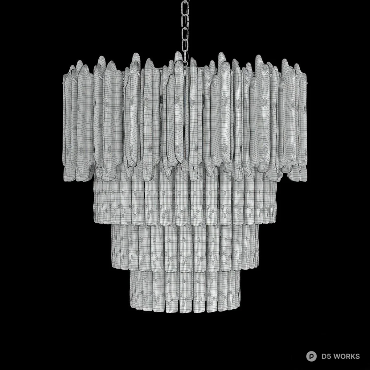 Crystal Tiered Chandelier 3d model thumbnail 4