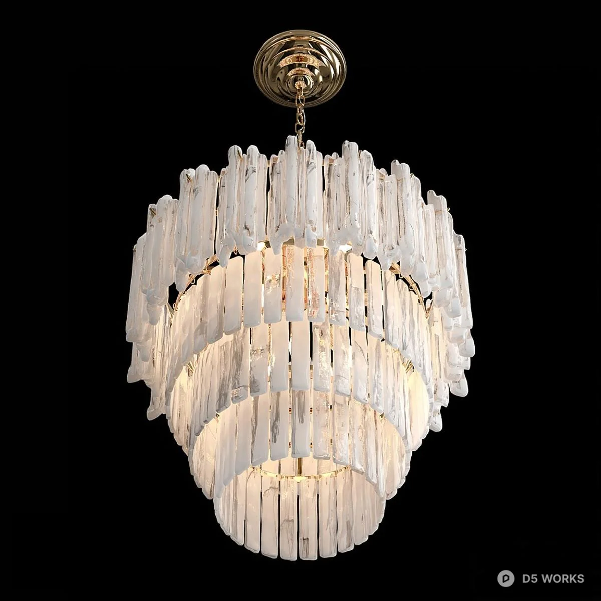 Crystal Tiered Chandelier 3d model thumbnail 3