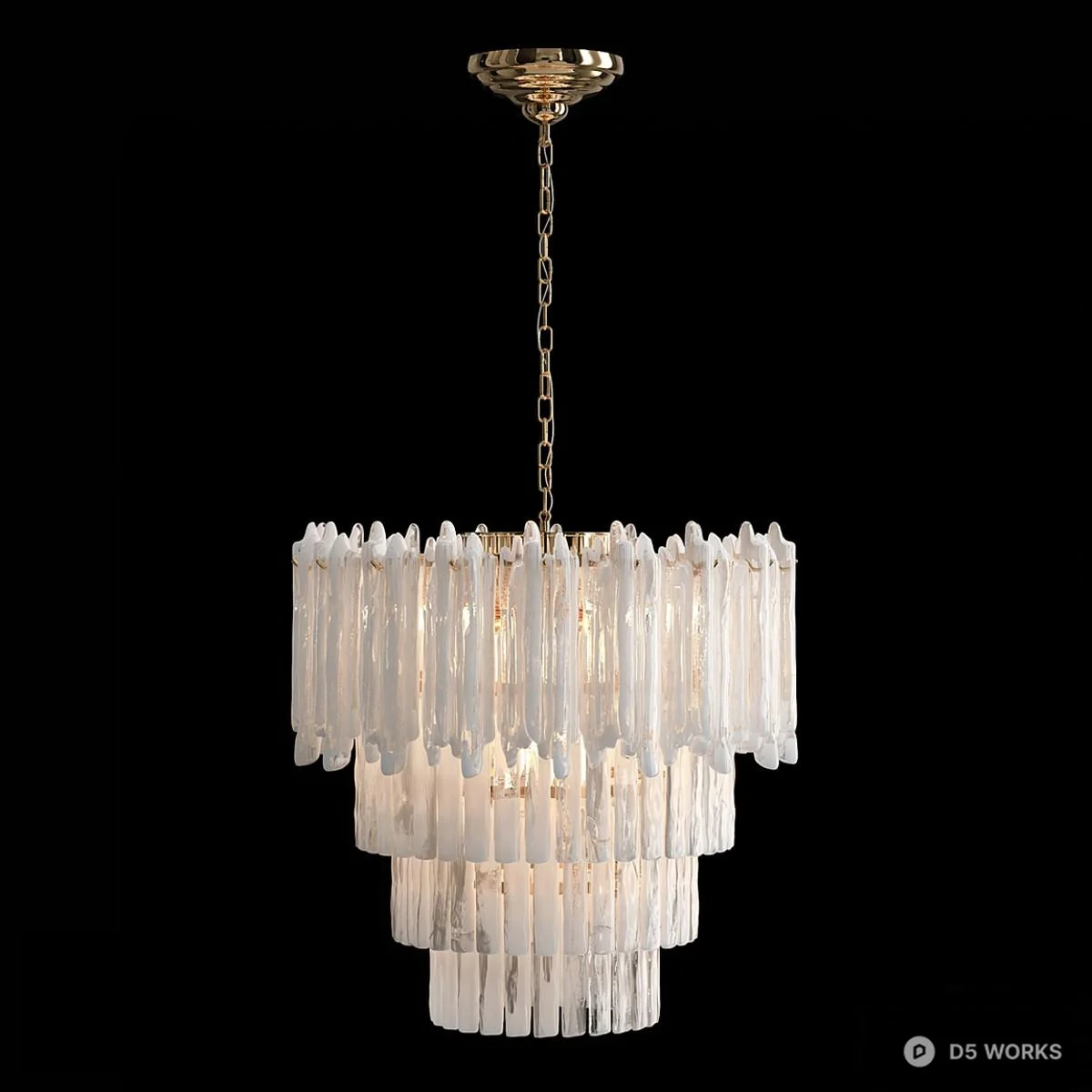 Crystal Tiered Chandelier 3d model thumbnail 2
