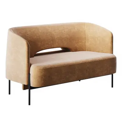 Minimalist Upholstered Two-Seater Sofa 3d model