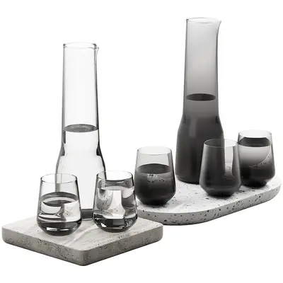 Minimalist Glass Tea Set 3d model