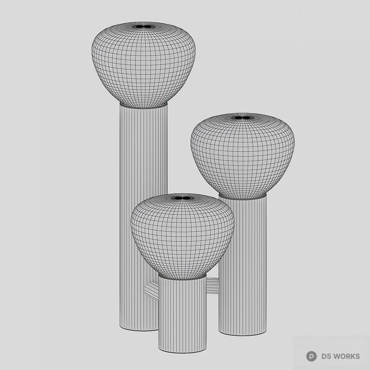 Minimalist Three Head Table Lamp 3d model thumbnail 2