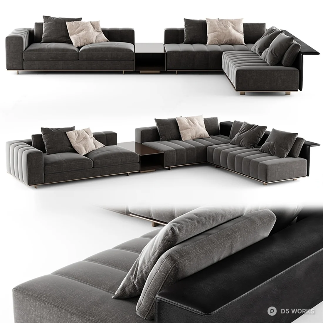 Modern Modular Sectional Sofa 3d model - Image 1