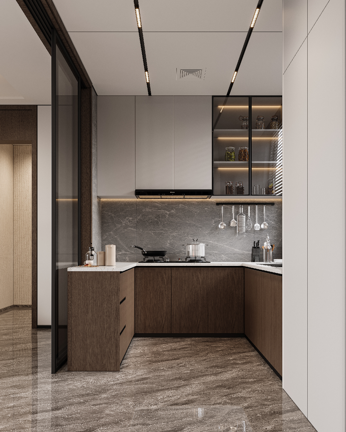 Modern Closed Kitchen