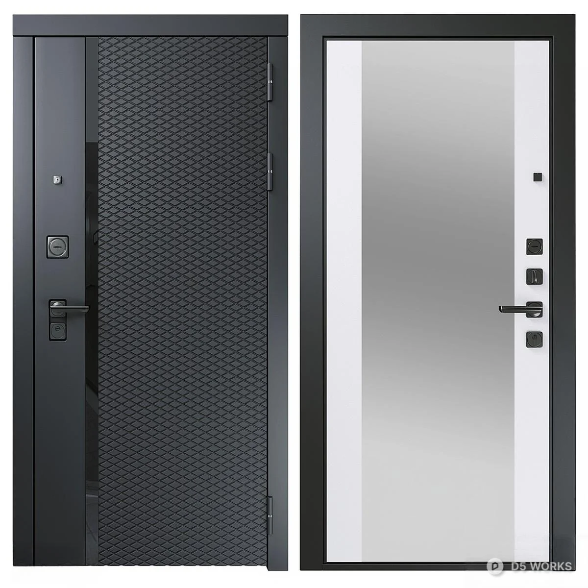 Modern Textured Single Door 3d model - Image 1