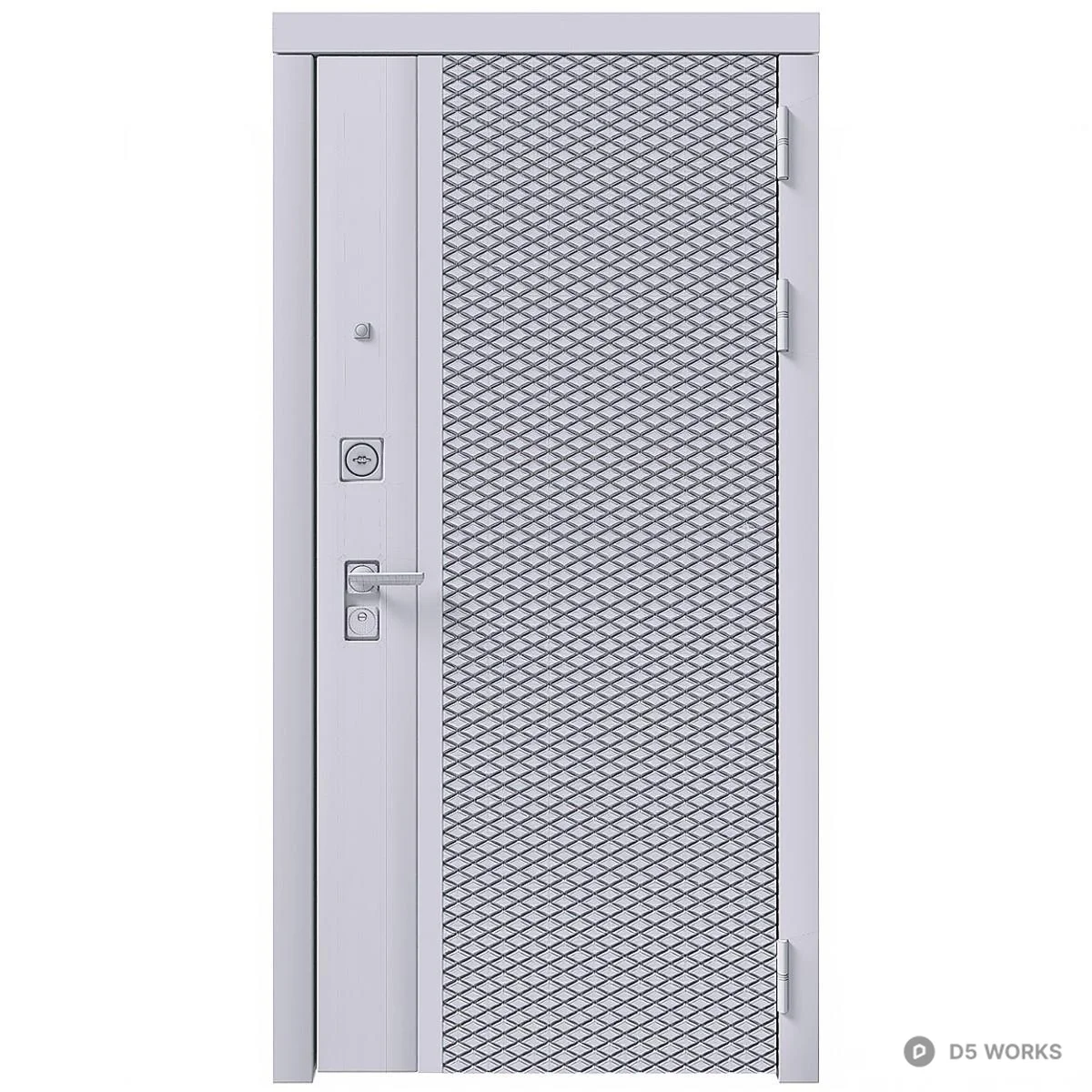 Modern Textured Single Door 3d model thumbnail 2