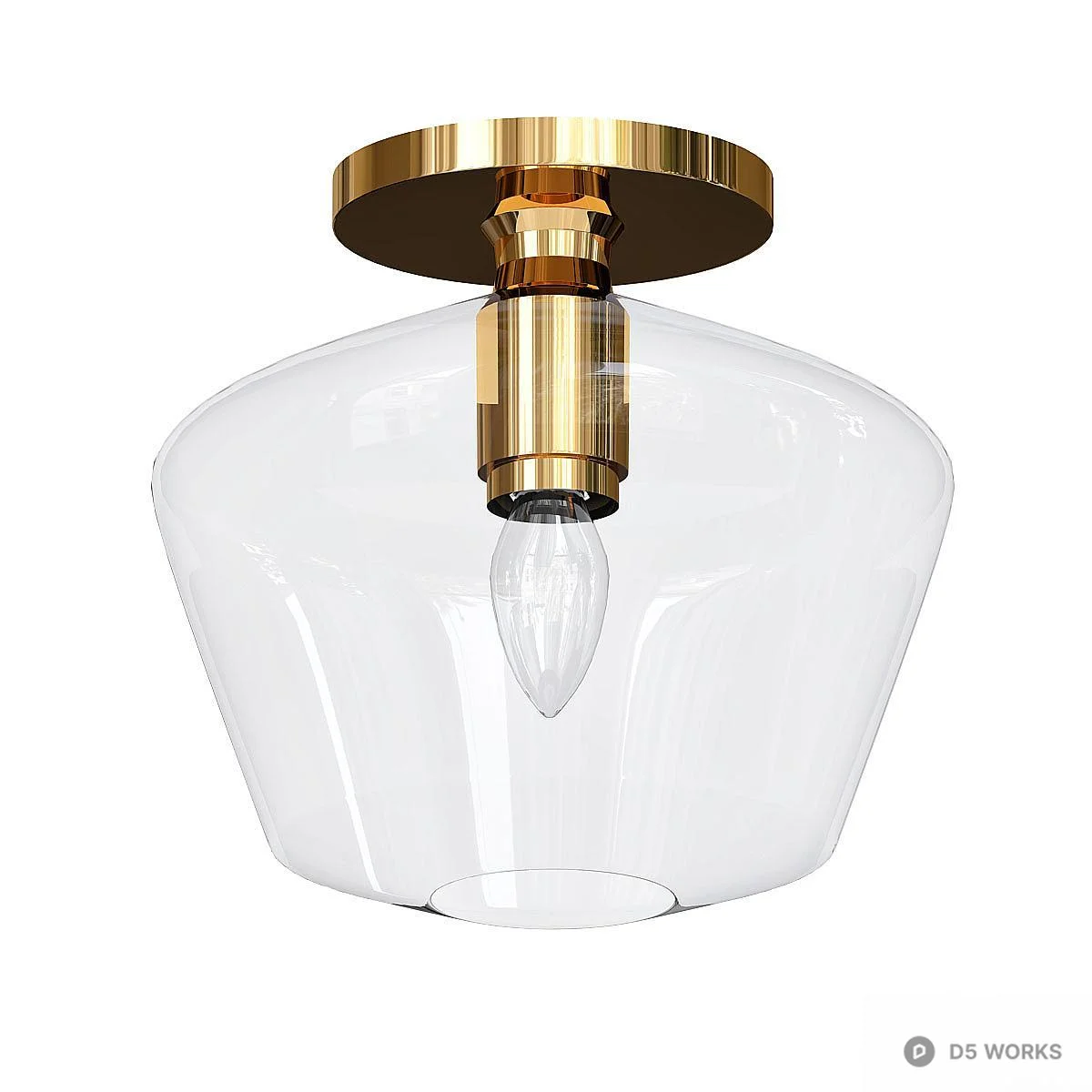 Minimalist Glass Pendant Light 3d model - Image 1