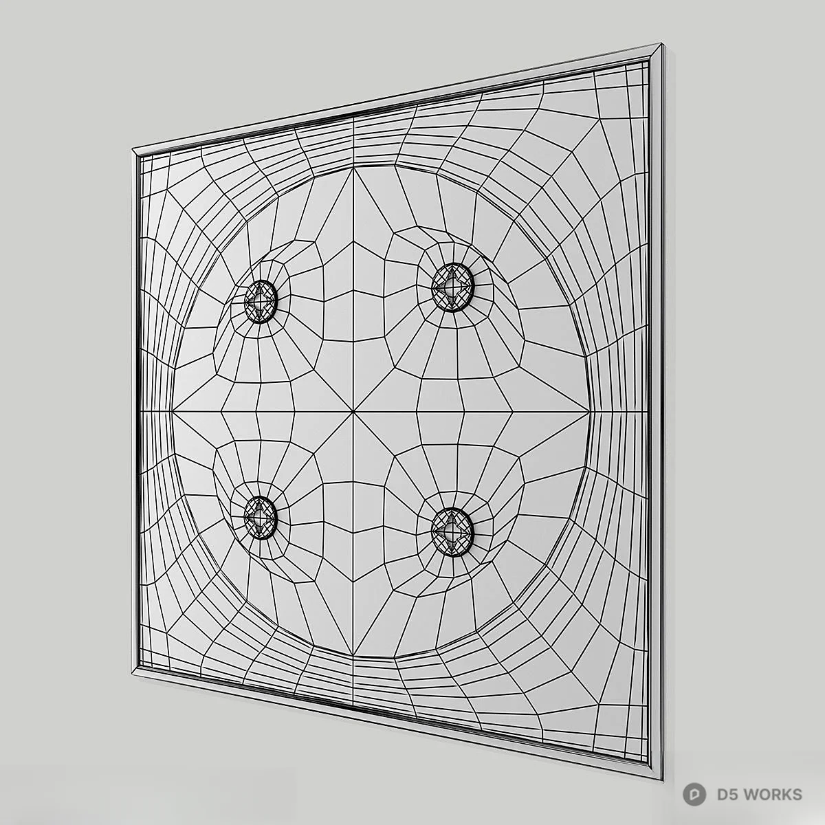 Circular Whiteboard with Marker and Sticky Notes 3d model thumbnail 5