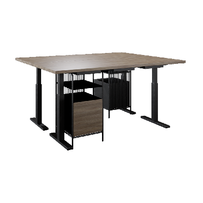 Office Desk Modern brown wood grain pair sitting desk