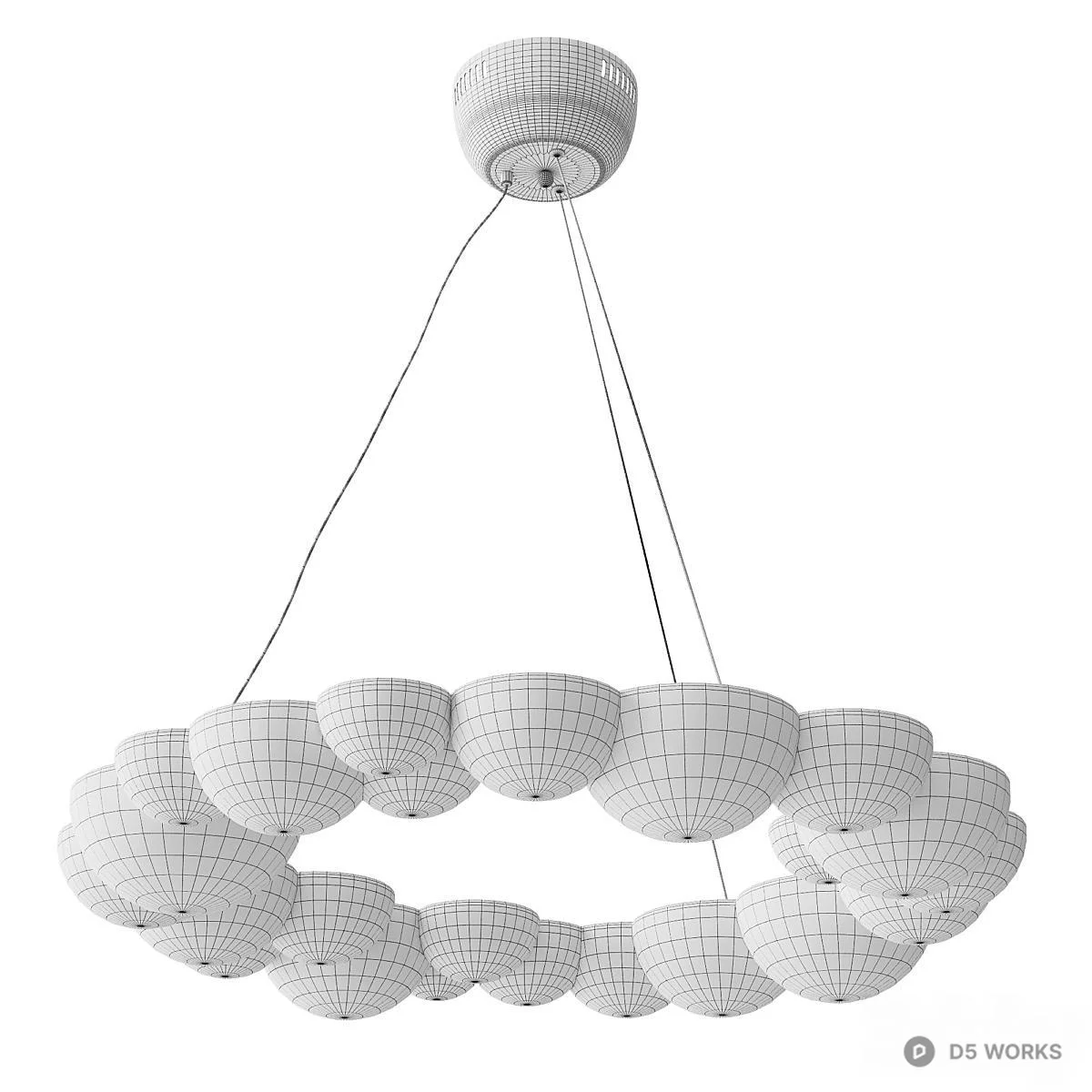 Cloud Cluster Pendant Light 3d model thumbnail 3