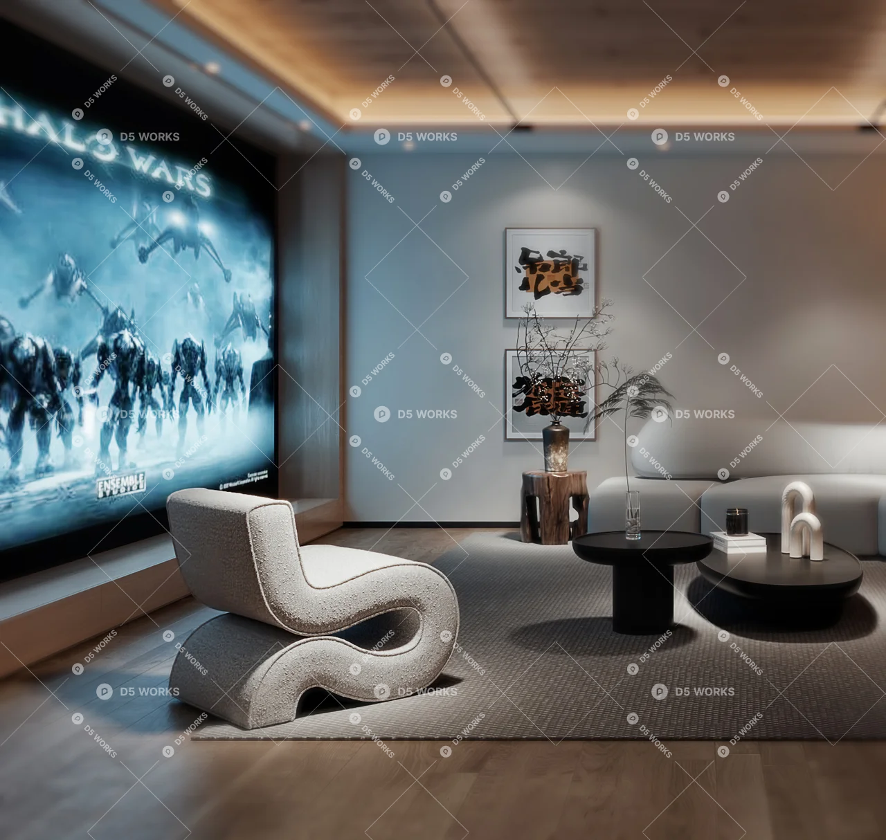 Home Theater Room 3d model thumbnail 3