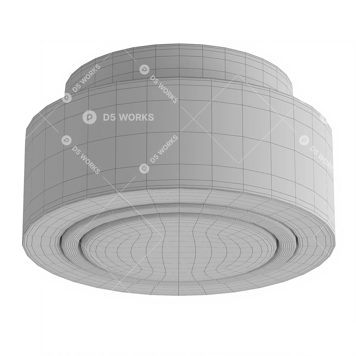 Contemporary Flush Mount Light 3d model thumbnail 2