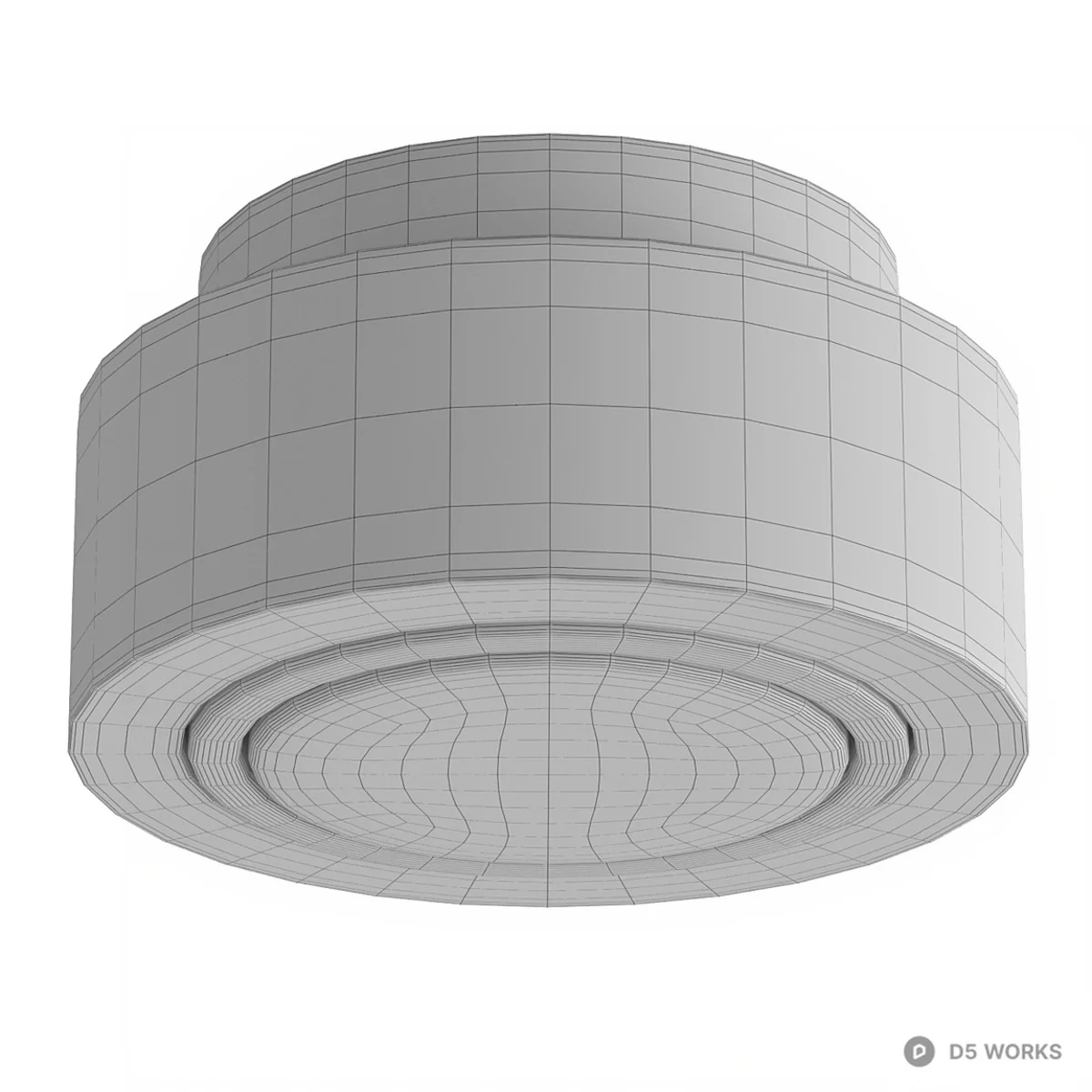 Travertine Texture Flush Mount Light 3d model thumbnail 2