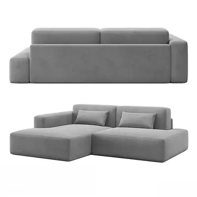 Modern Gray Modular Sofa Set 3d model