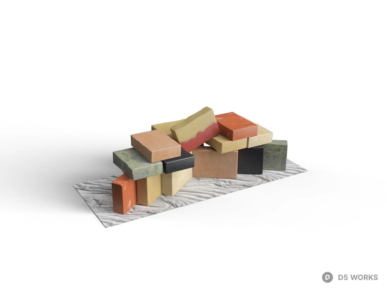 Colorful Wooden Building Blocks 3D Model .max