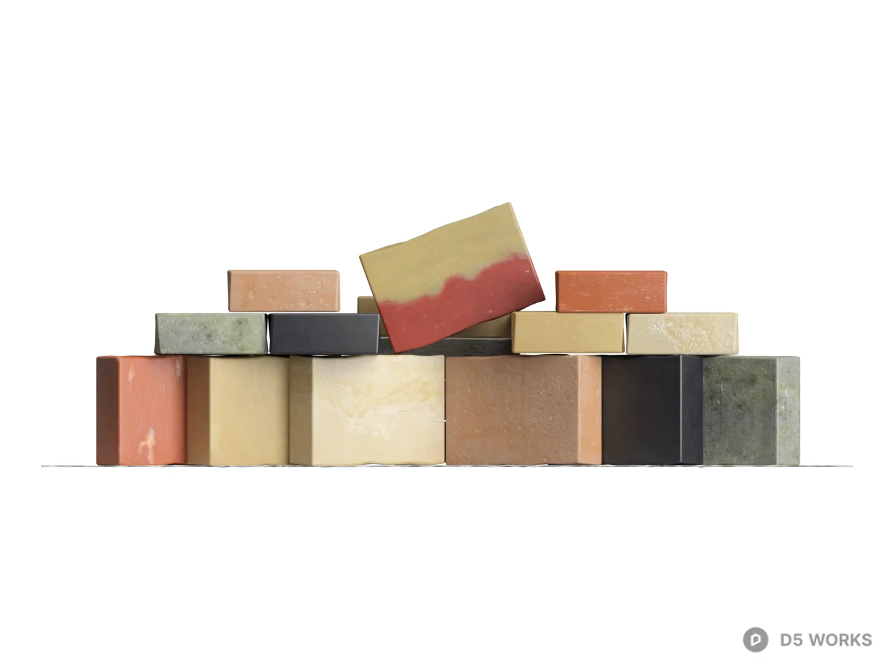 Colorful Wooden Building Blocks 3D Model .max