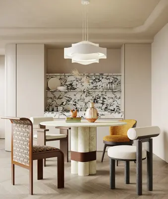 Mid-Century Modern Dining Room (Home) 3d model