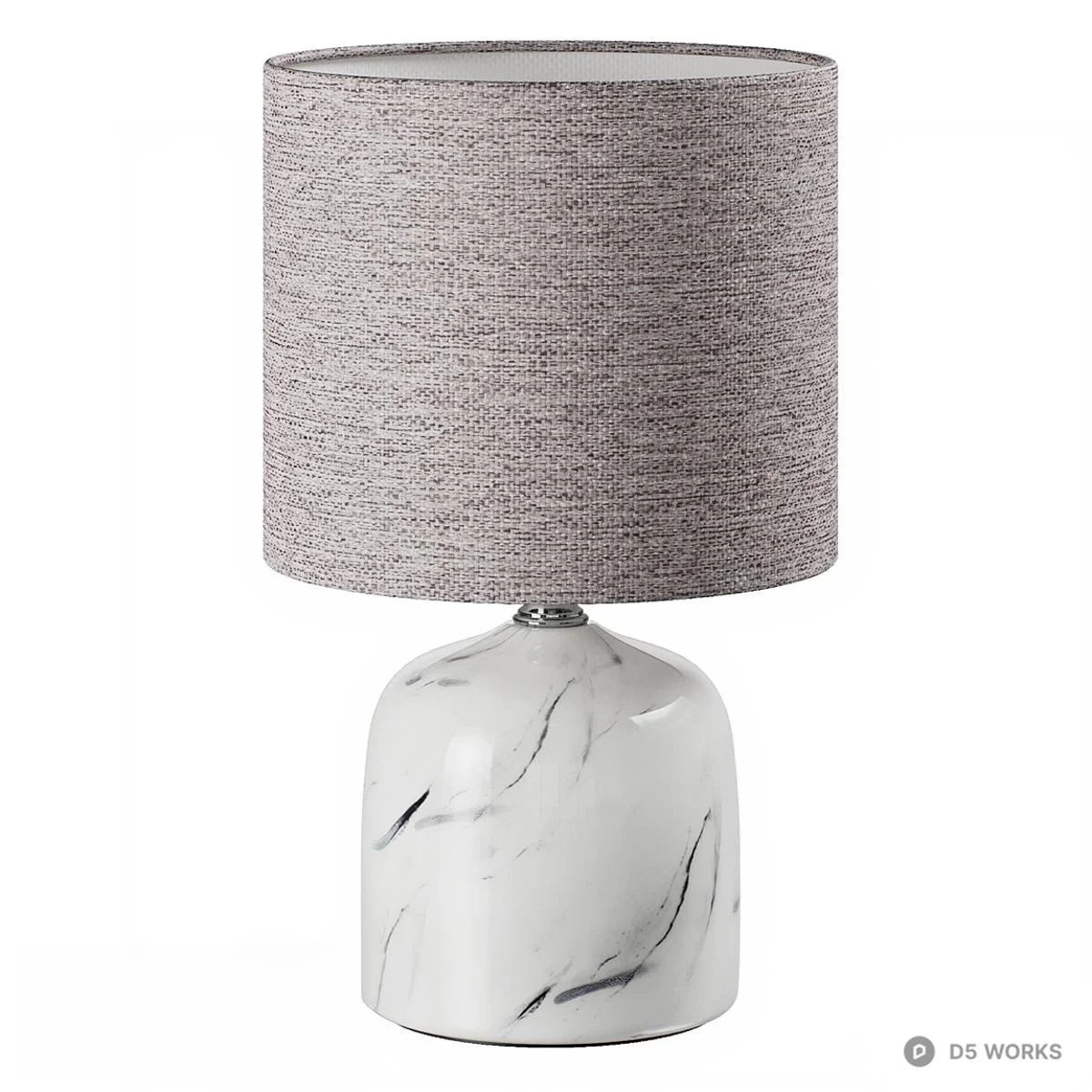 Marble Base Fabric Shade Table Lamp 3d model - Image 1