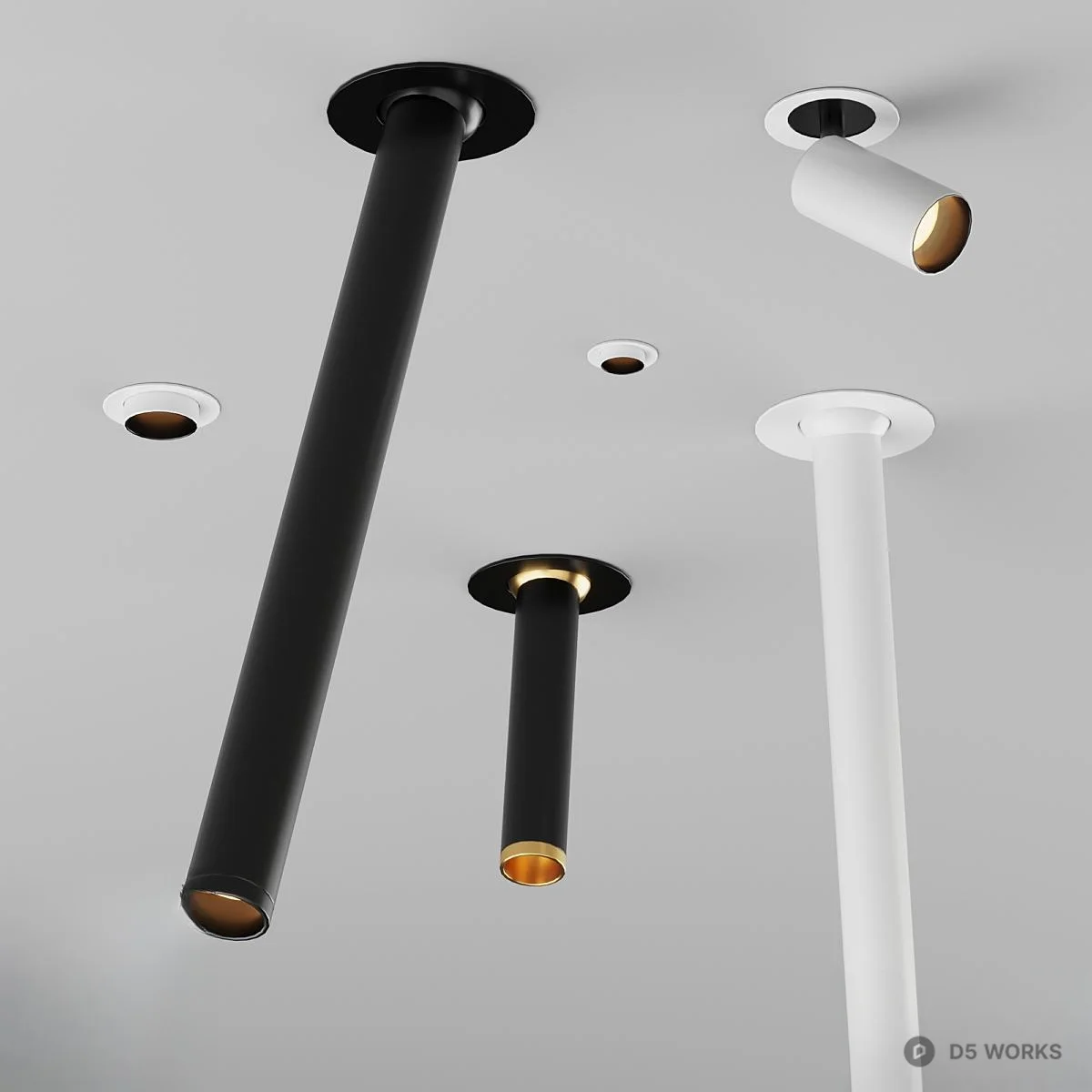 Modern Adjustable Spot Light Set 3d model - Image 1