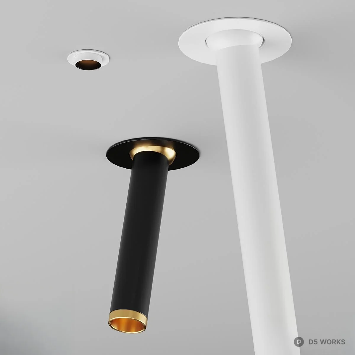 Modern Adjustable Spot Light Set 3d model thumbnail 3