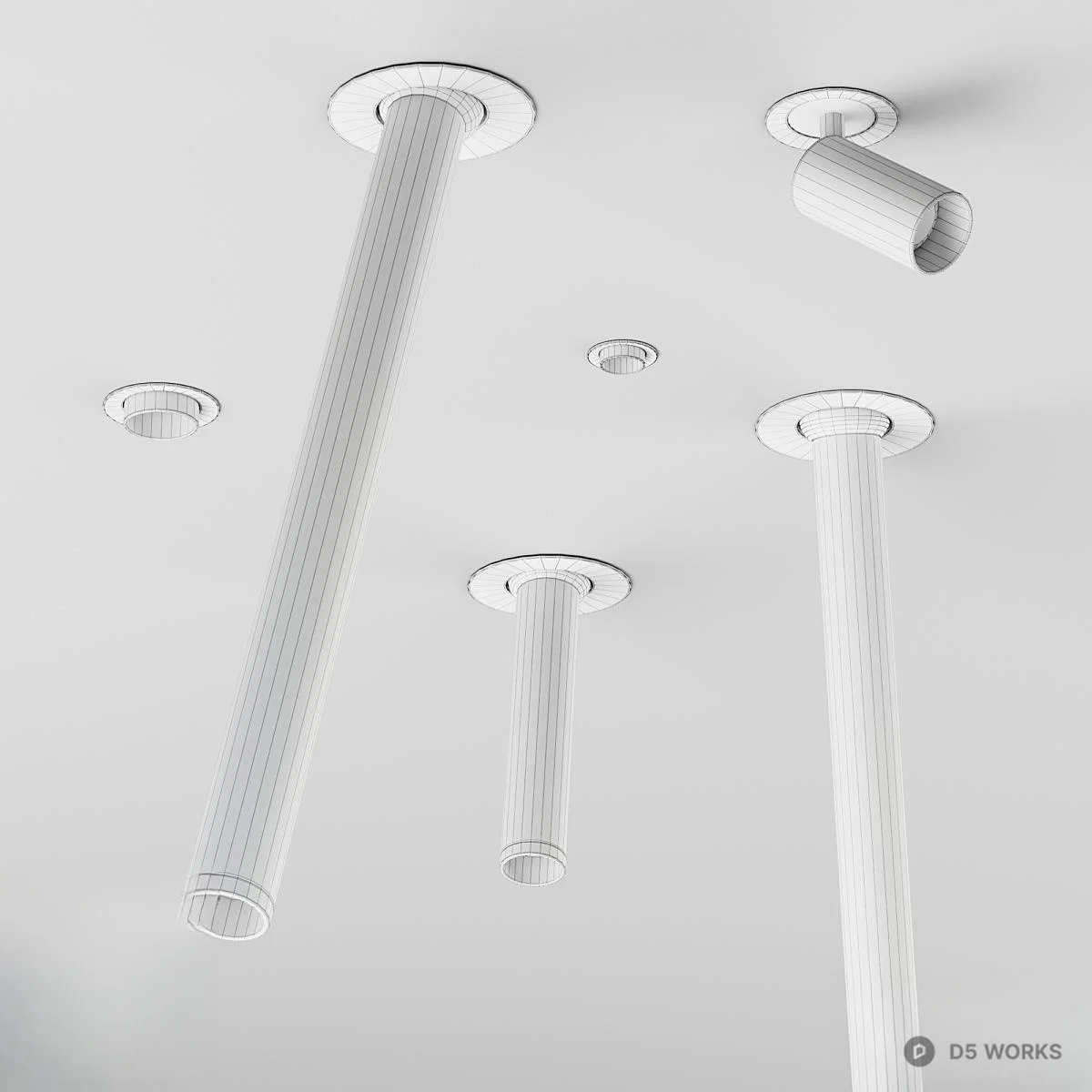 Modern Adjustable Spot Light Set 3d model thumbnail 2
