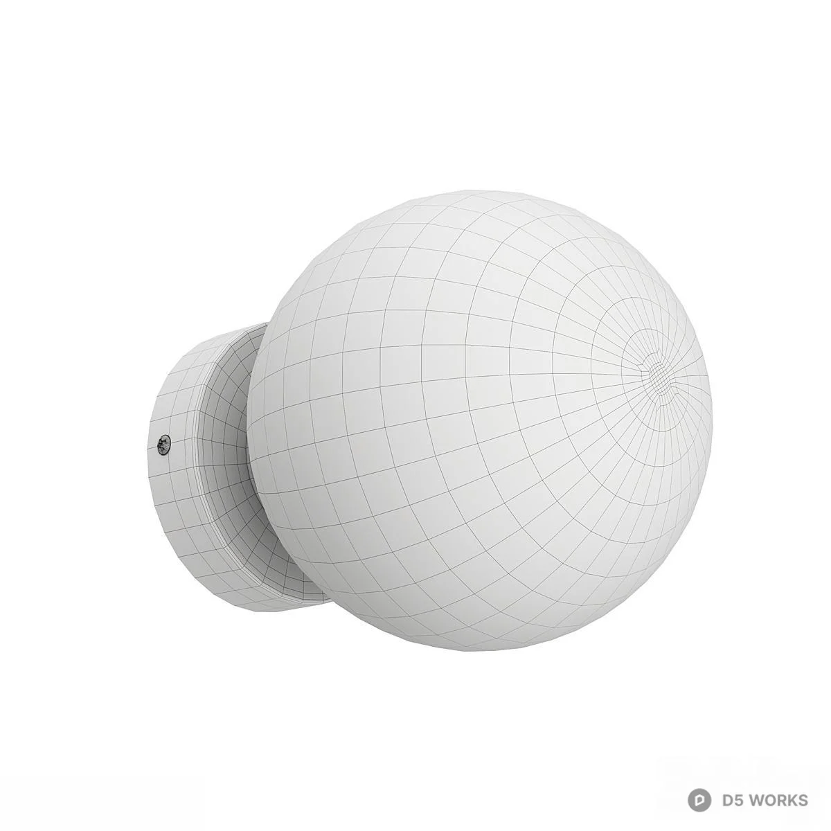 Frosted Glass Sphere Wall Lamp 3d model thumbnail 2
