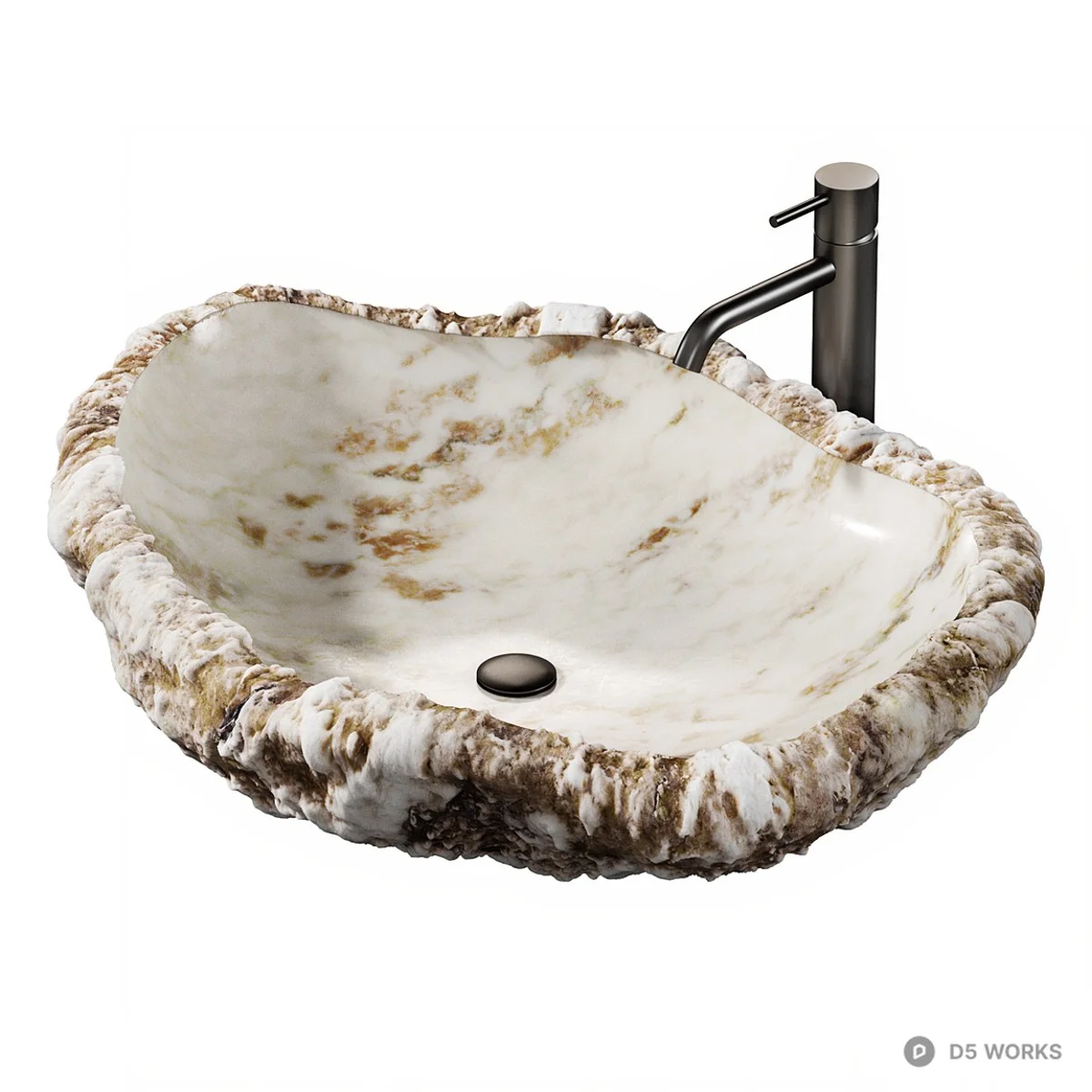 Marble Texture Vessel Sink 3d model - Image 1