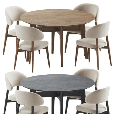 Contemporary Dining Table & Chairs Set