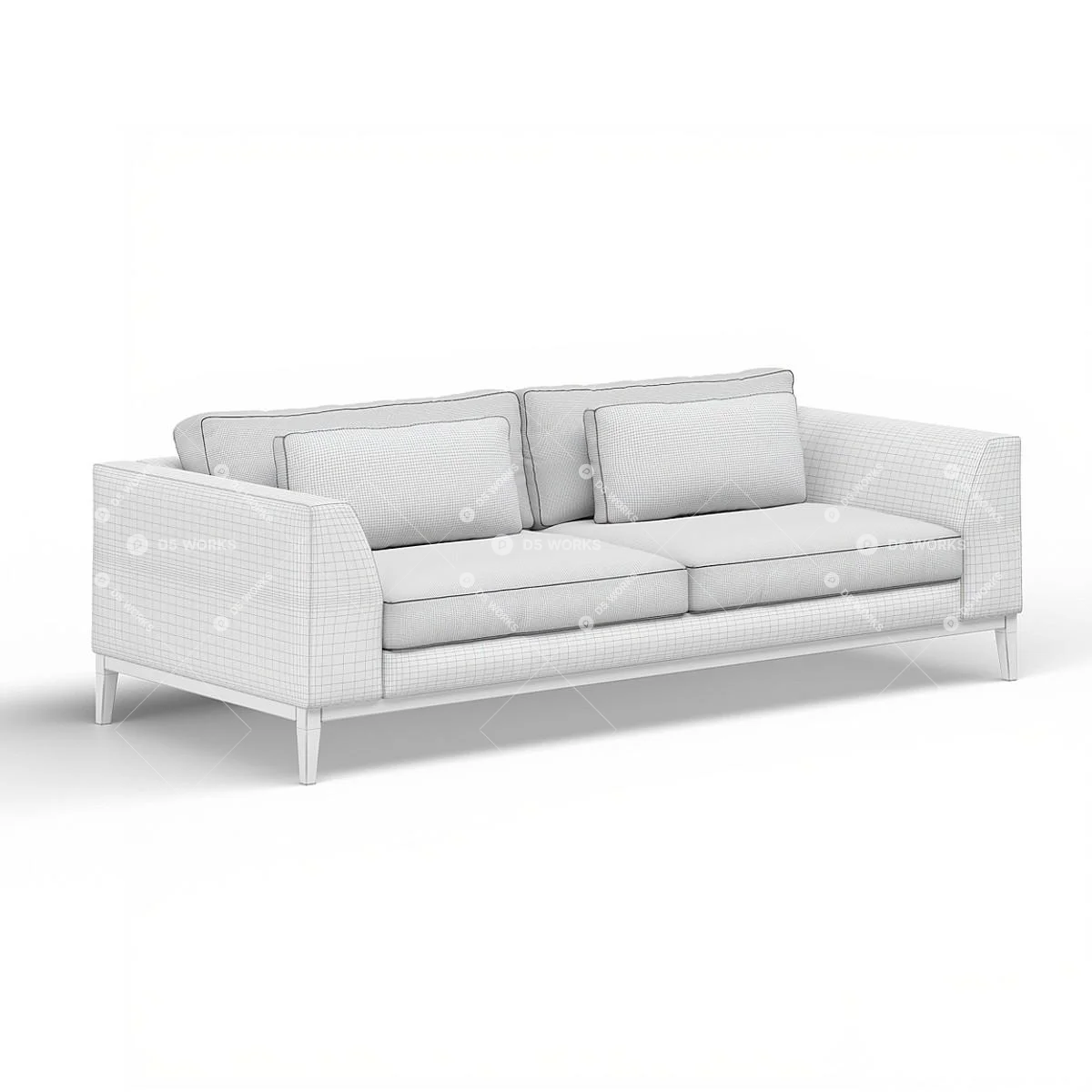 Chinese Three-seater Sofa 3d model thumbnail 4