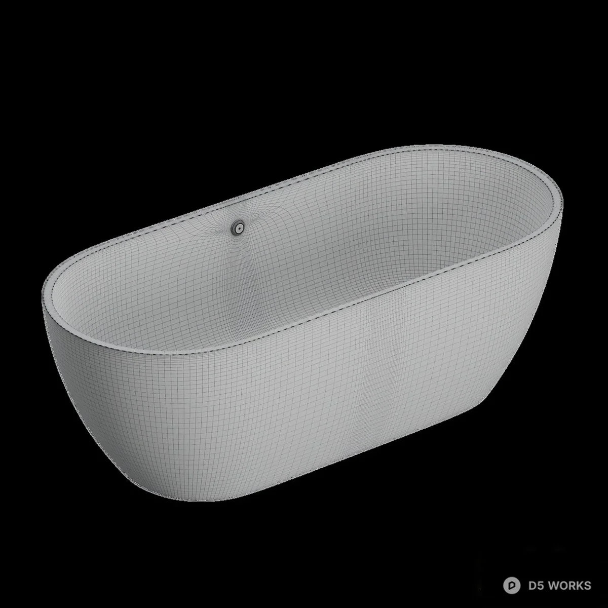 Minimalist Freestanding Bathtub 3d model thumbnail 3