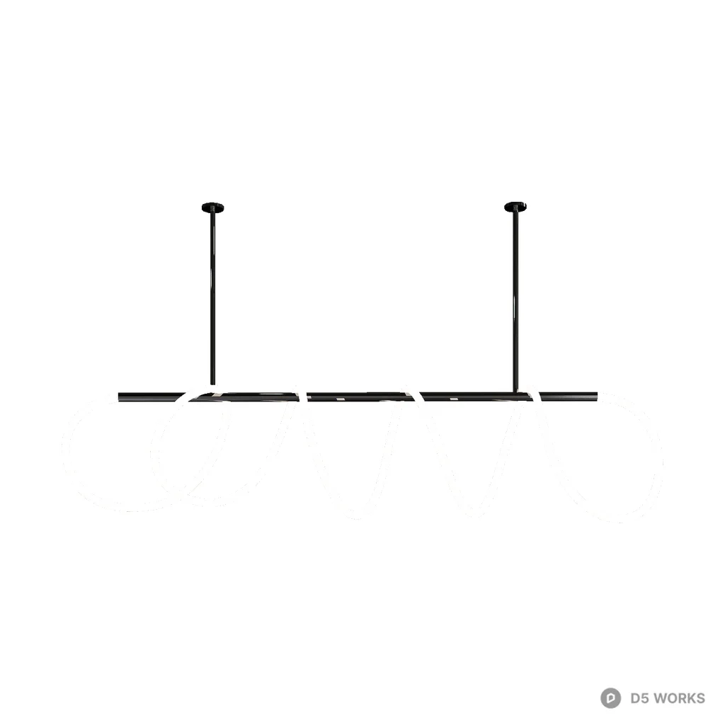 Howan black metal chandelier 3d model - Image 1