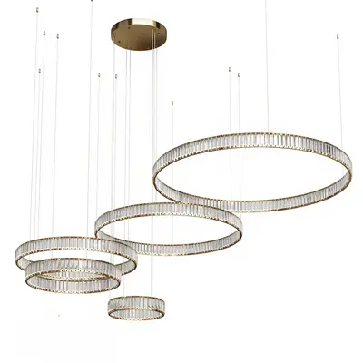 Modern Layered Ring Chandelier 3d model