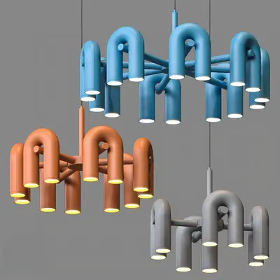 Modular U-Shaped Pendant Light 3d model