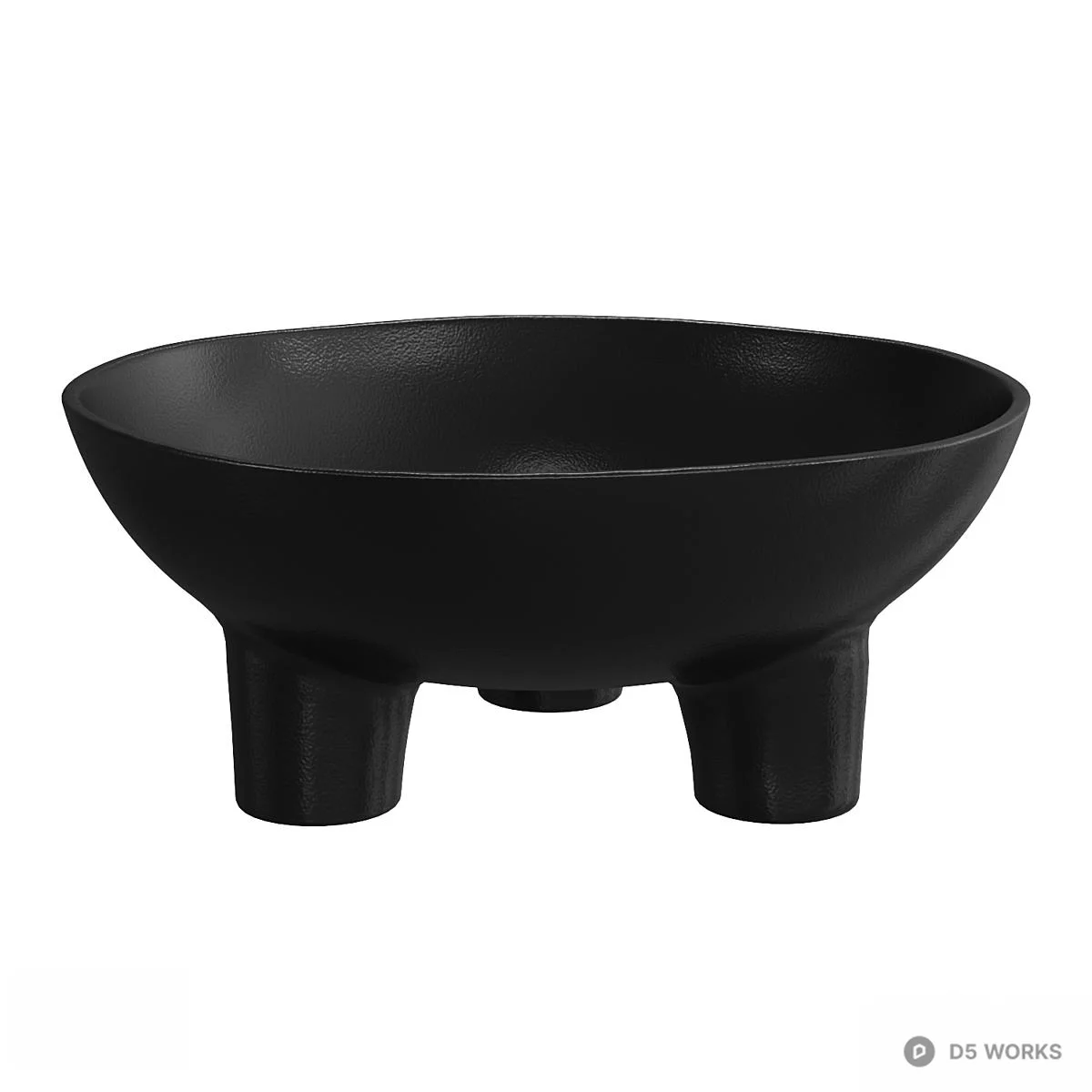 Minimalist Black Three Legged Bowl 3d model - Image 1