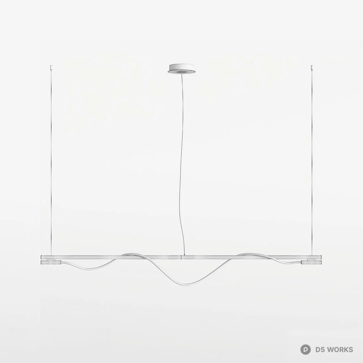 Waveform Linear Pendant Light 3d model thumbnail 3