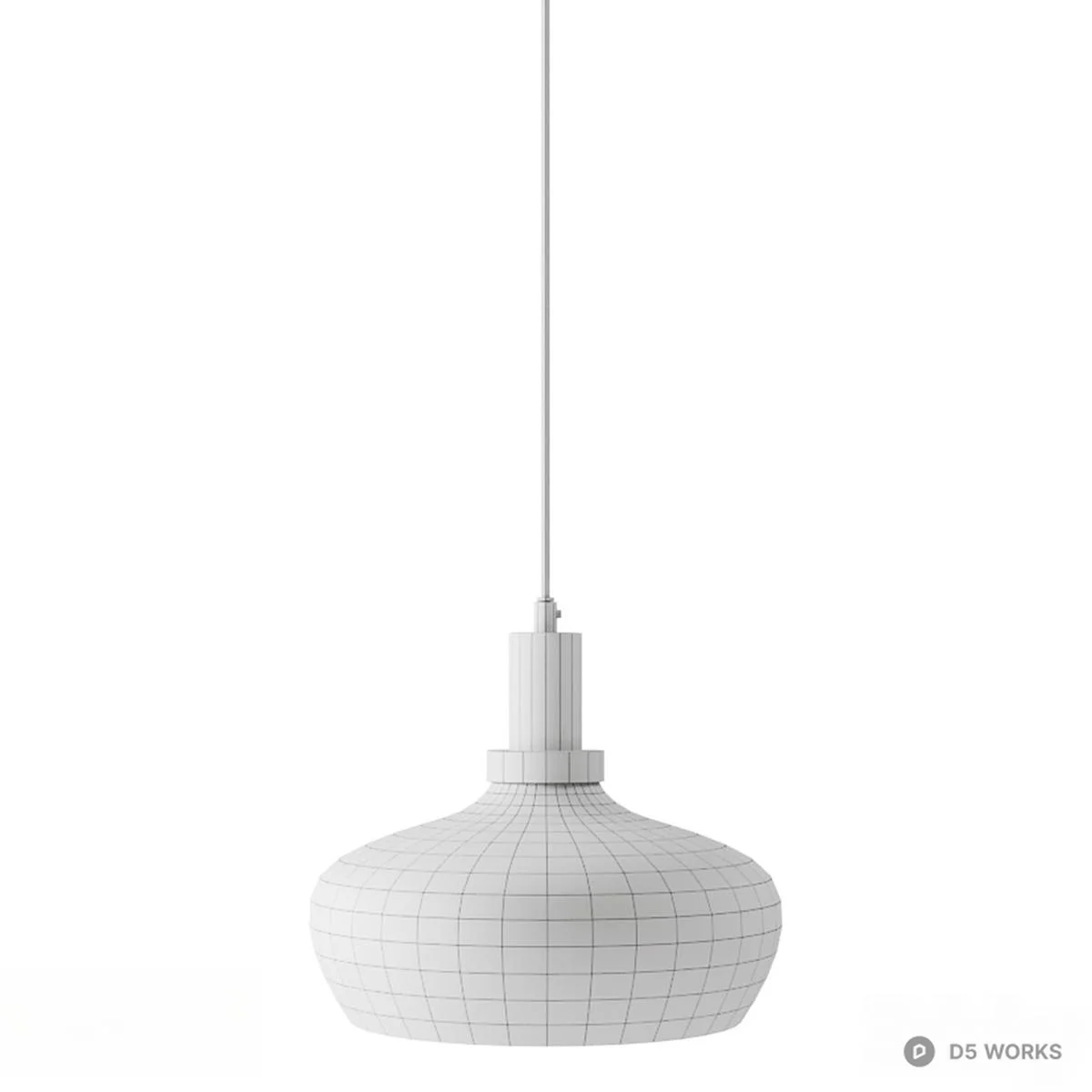 Amber Glass Pendant Lamp With Black Hardware 3d model thumbnail 3