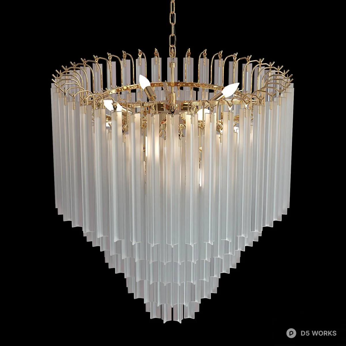 Crystal Cascade Chandelier 3d model thumbnail 2