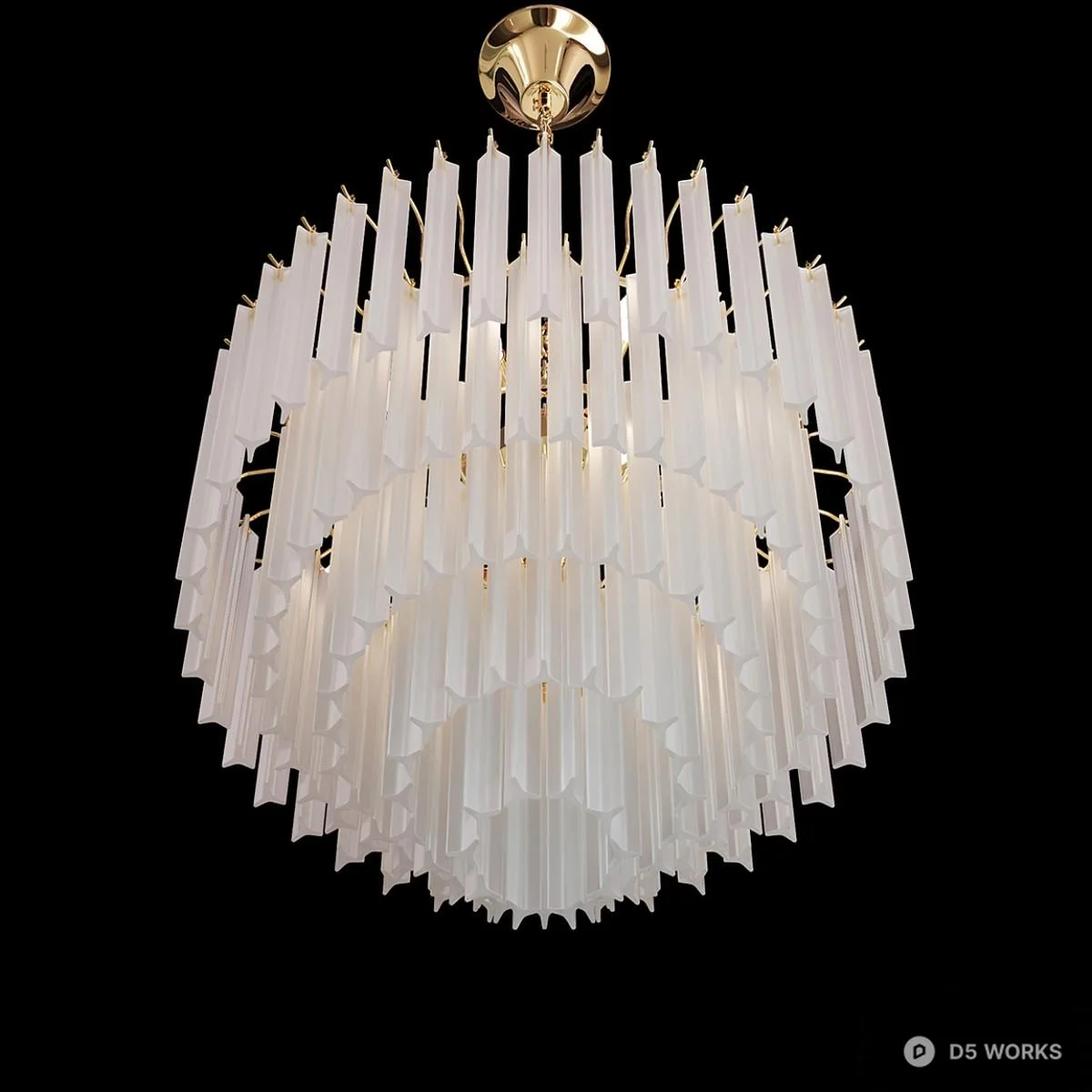 Crystal Cascade Chandelier 3d model thumbnail 3