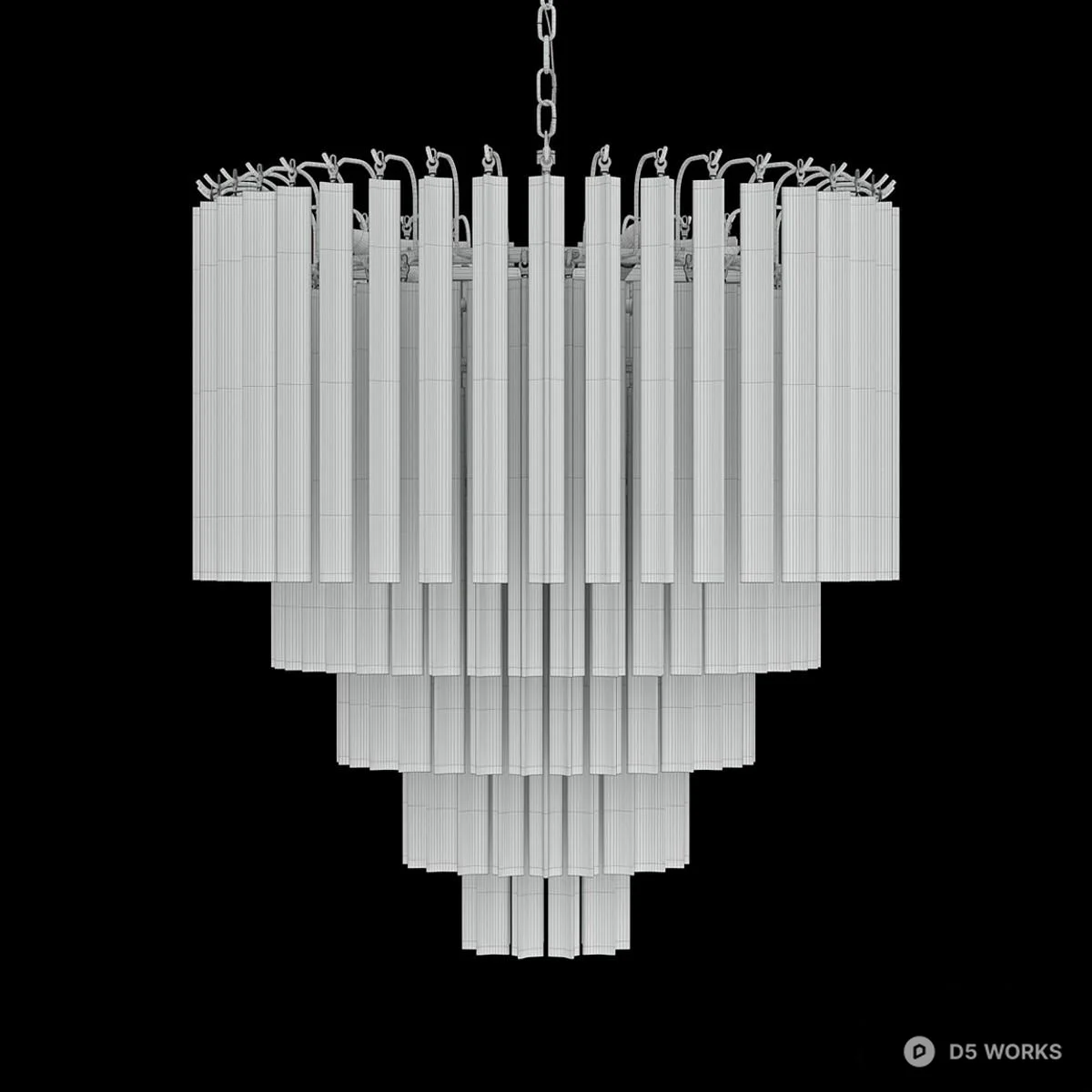 Crystal Cascade Chandelier 3d model thumbnail 4