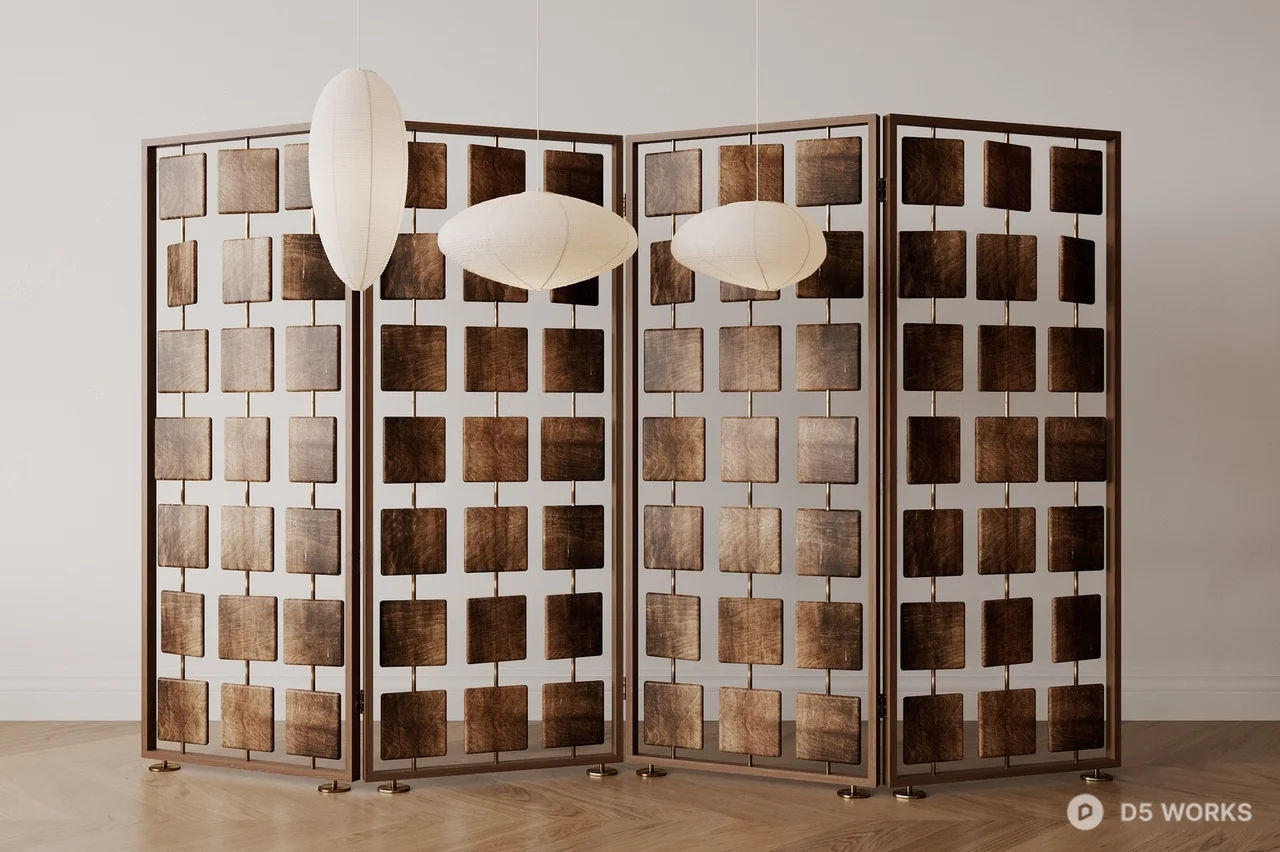 Mid Century Modern Screen 3d model - Image 1