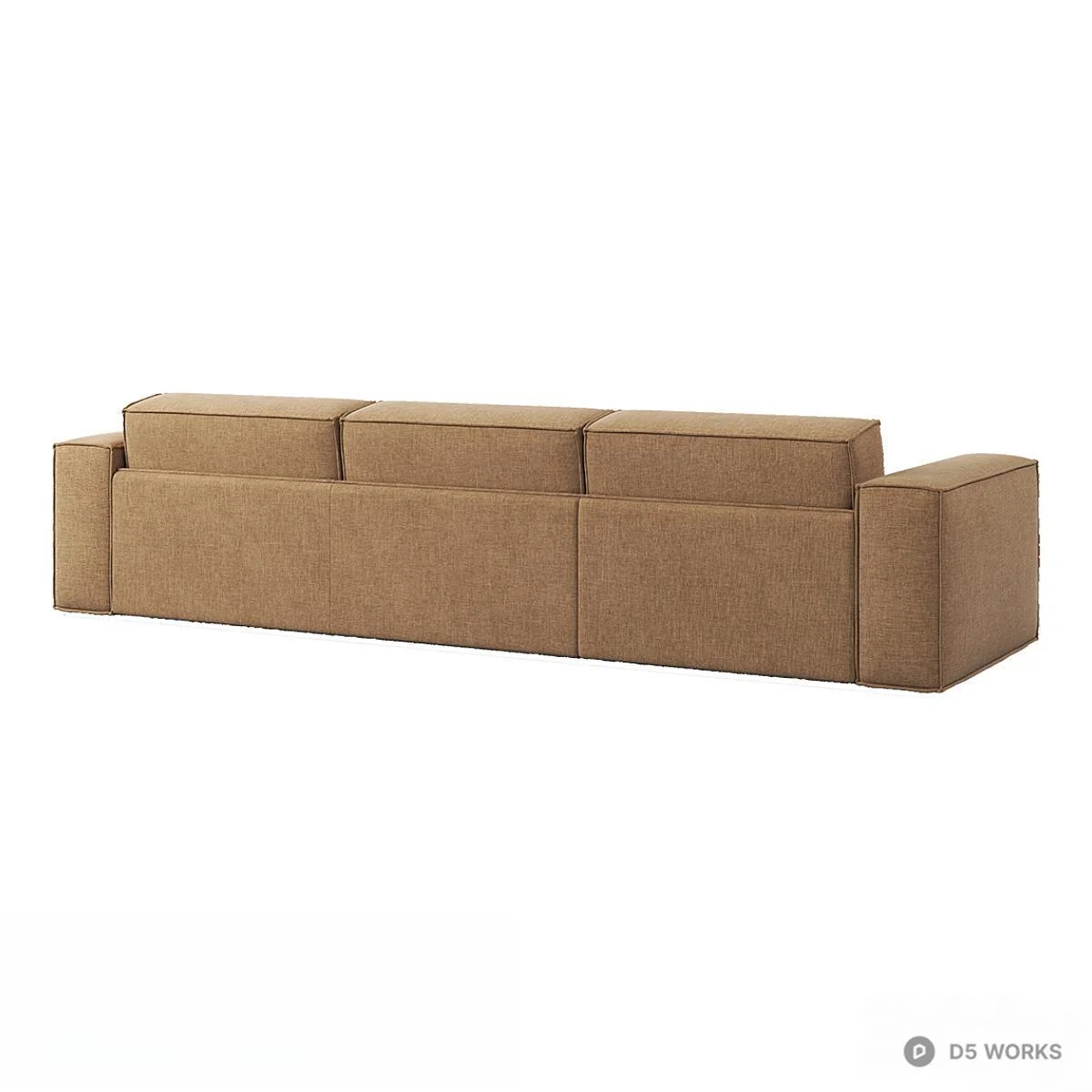 Modular Fabric Three-Seater Sofa 3d model thumbnail 3