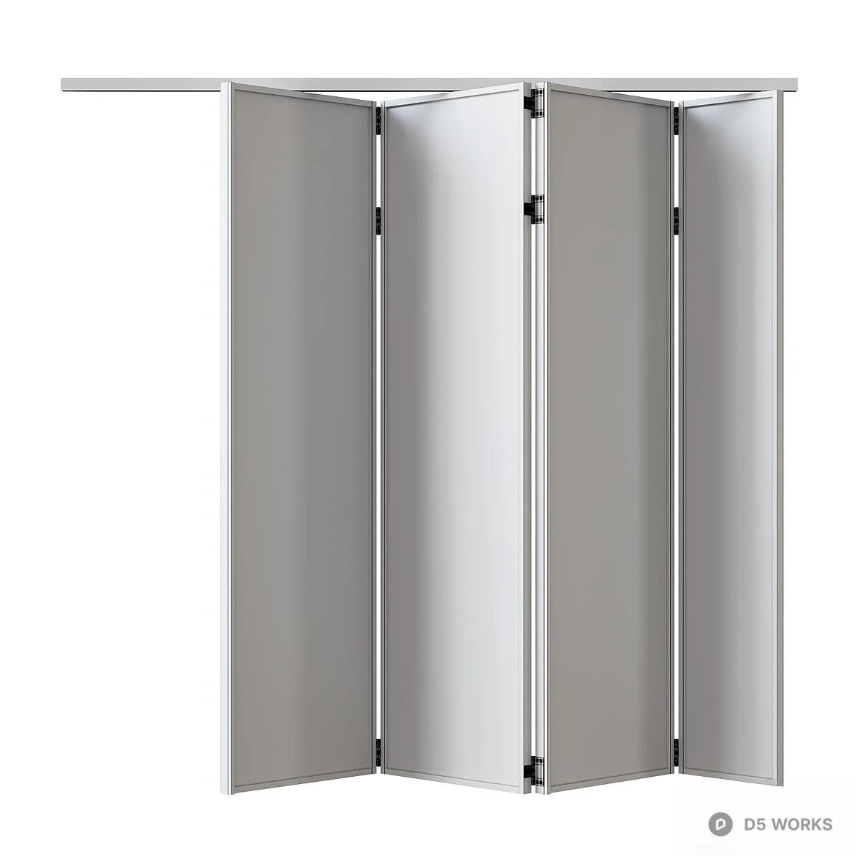 Black Frame Folding Door 3d model thumbnail 3