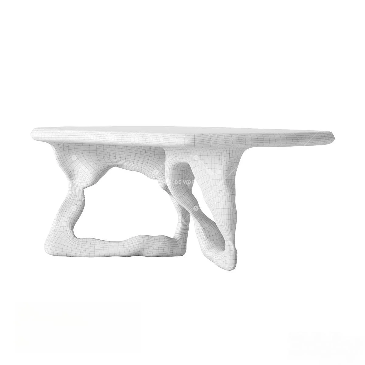 Organic Modern Console Table 3d model thumbnail 4