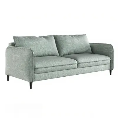 Textured Fabric Three-Seater Sofa 3d model