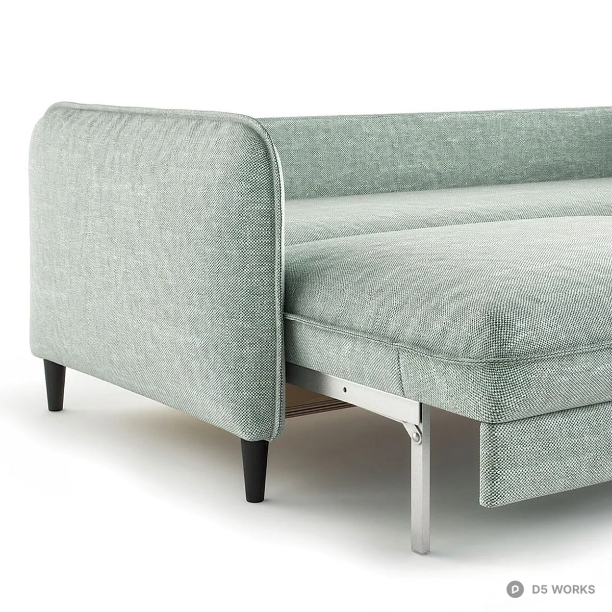 Textured Fabric Three-Seater Sofa 3d model thumbnail 3