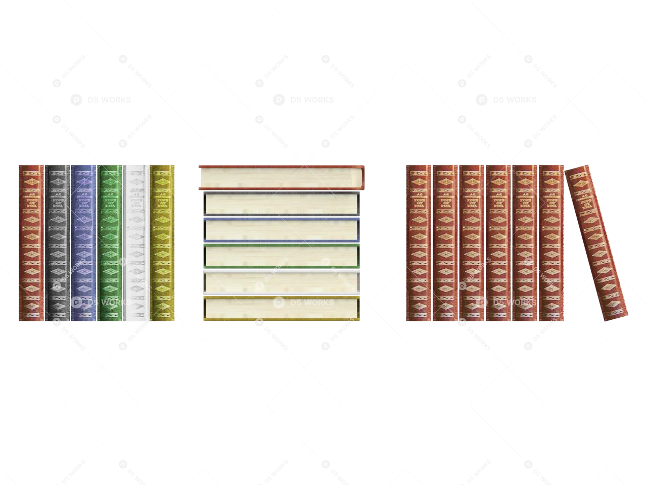 Traditional Books and Newspapers 3d model thumbnail 2