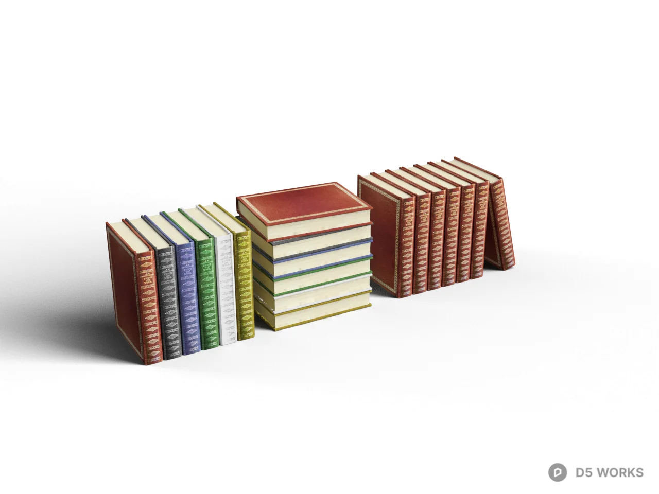 Stacked Books Collection 3d model - Image 1